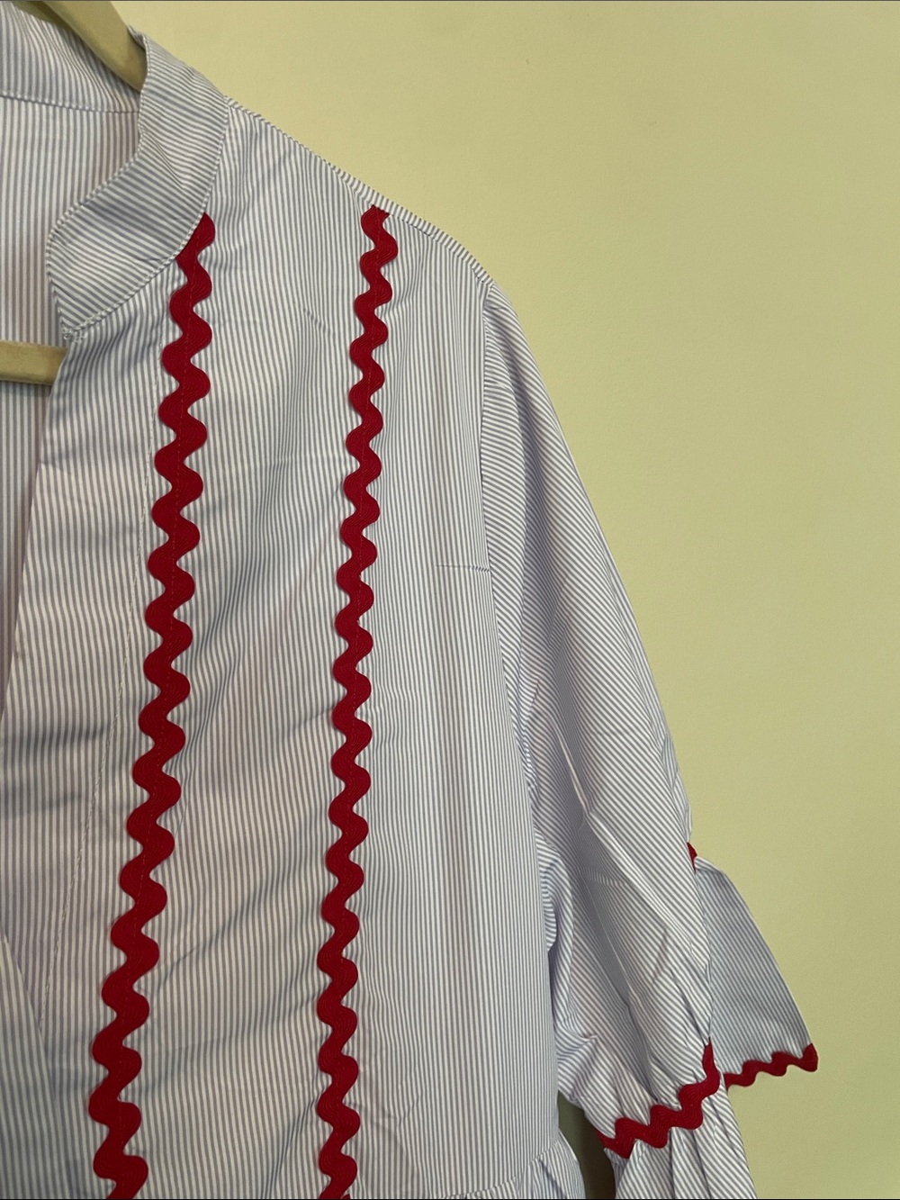Amazon White Maxi Dress with Red Ric Rac Trim - Picture 9 of 9